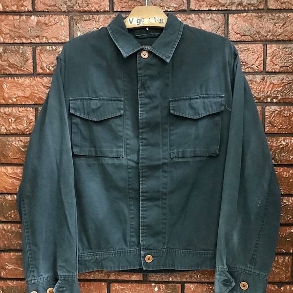 vintage années 90 Stussy Outdoor Work Button Up Veste de style militaire / Streetwear Mode des années 90 Made In Usa Taille S/M