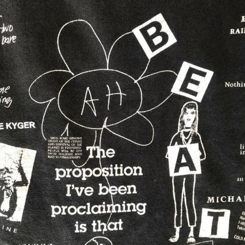 Vintage 90s The Broadshirt Poetry outlet Magazine “Issue 1” Art T Shirt / Jack Kerouac / William Burroughs / Art T Shirt Made In Usa Size L