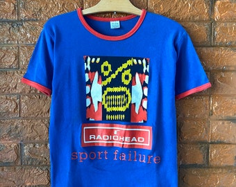 Vintage 90s Radiohead “Sport Failure” T Shirt / Thom York / Alternative Music / English Rock Band T Shirt Made In Uk Size S