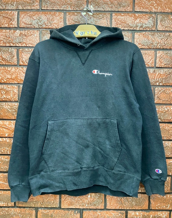 Vintage 80s Champion Reverse Weave Basic Embroidery Logo Hoodie 