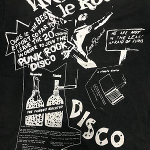 Men's Vive Le Rock As Worn By Sid Vicious Black T-Shirt PUNK - Foto 2