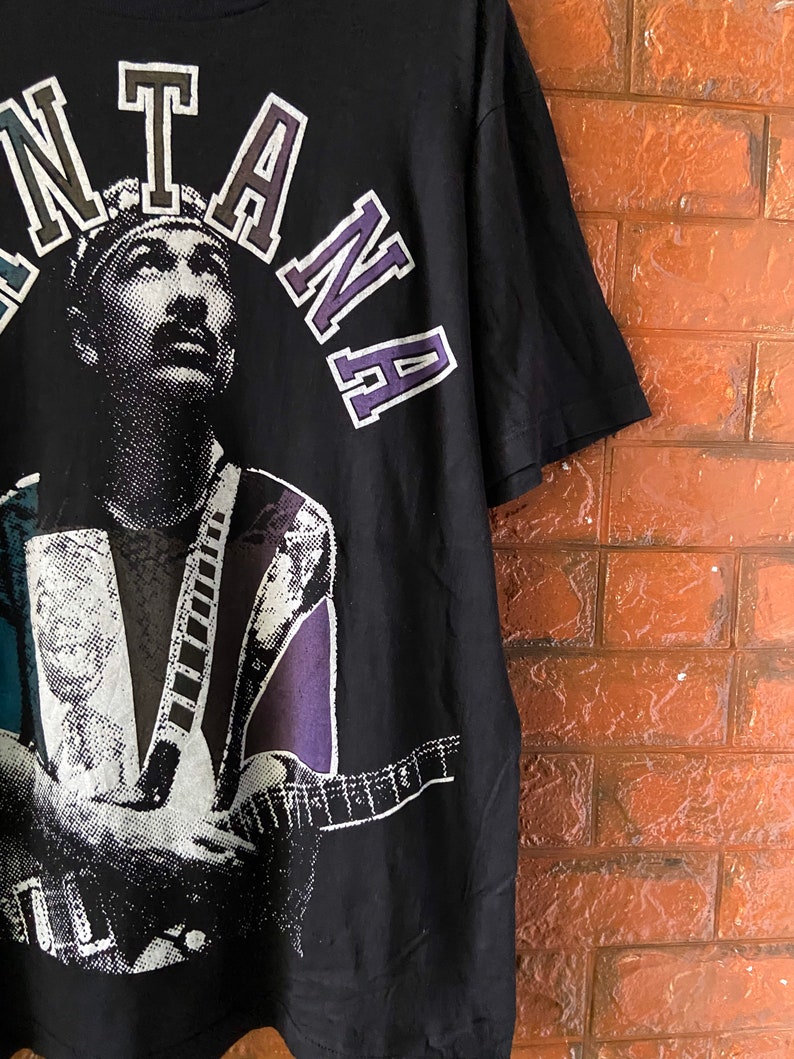 Vintage 90s Santana Legendary Guitarist Tour Promo Raptee Style T Shirt Rock Legend Vintage Tour T Shirt Vintage band T Shirt Size L