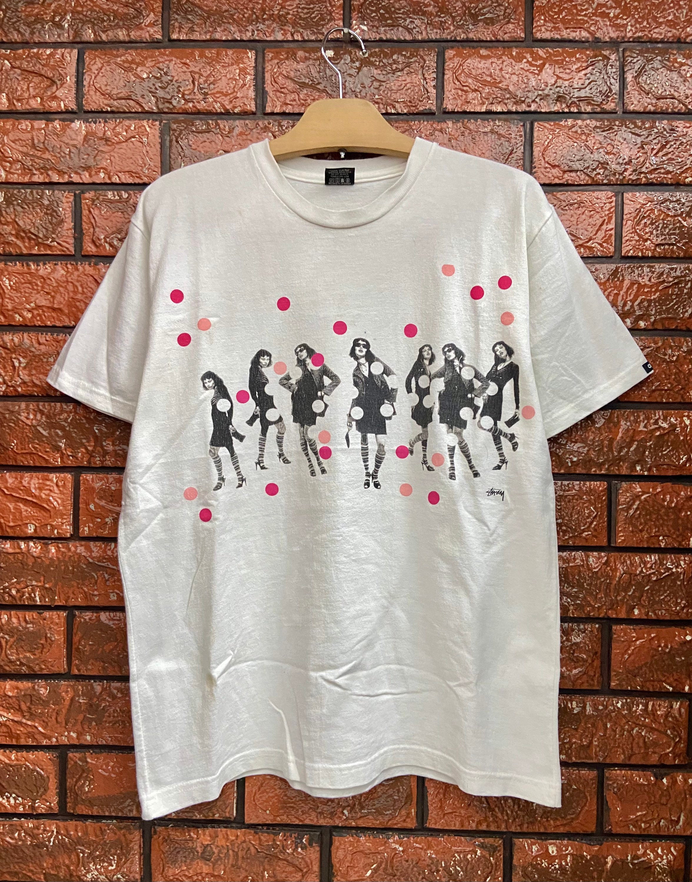 80s old stussy clown print tee 王冠 黒タグ｜ファッション