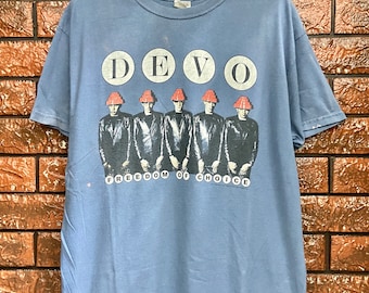 Vintage 00s Devo "Freedom Of Choice" 1980 Album New Wave Electronic Dance Band T Shirt / Art Punk / Kraftwerk / Vintage Band T Shirt Size L