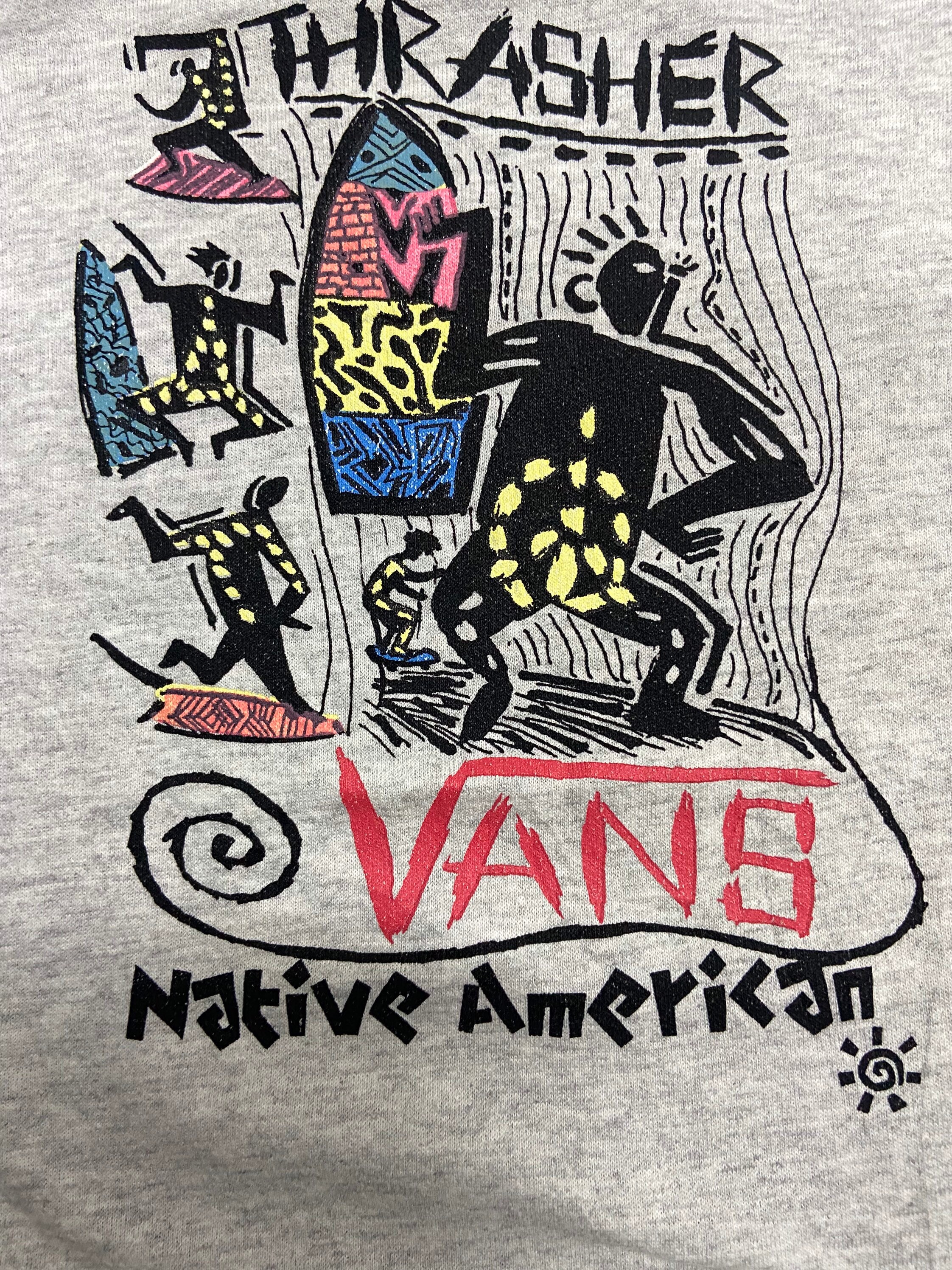 Vintage 80s Vans Native Skateboard Pullover T Shirt / Old