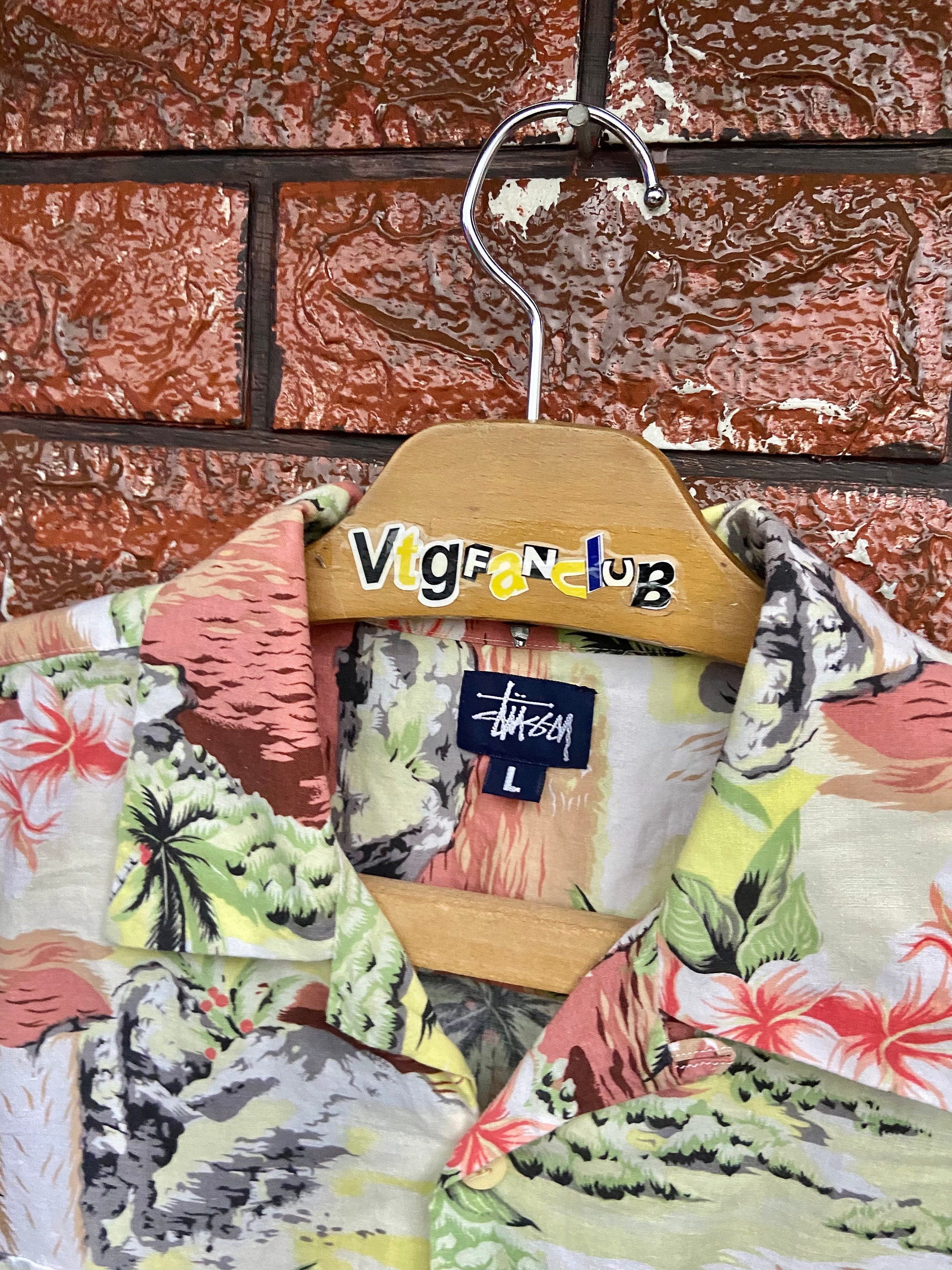 Vintage 90s Stussy Classic Hawaii Button Down Graphic Shirt Vintage 90s Stussy Classic Hawaii Button Down Graphic Shirt