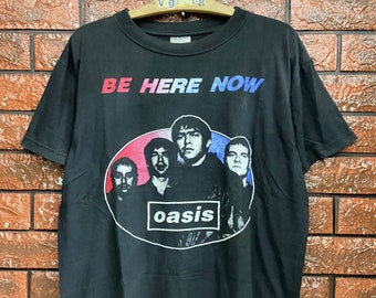 Vintage 90s Oasis English Rock Band "Be Here Now" 1997 Euro Tour Promo T Shirt / Britpop / Shoegaze / English Rock Band T Shirt Size M