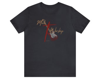 Gitarren-T-Shirt, E-Gitarren-Shirt, Musik-T-Shirt, Geschenk für ihn, Unisex-T-Shirt, Anbetung-T-Shirt, Bibel-Vers-T-Shirt