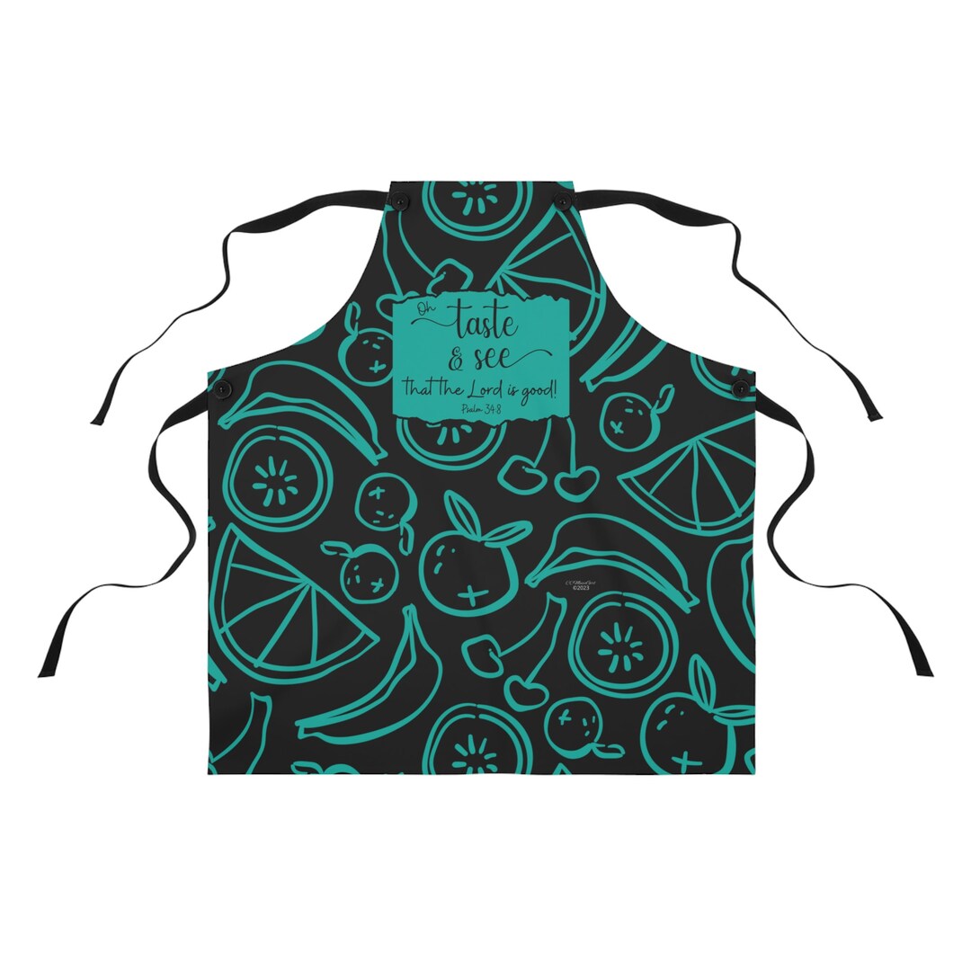 Scripture Apron Bible Verse Apron Apron Black and Turquoise Etsy