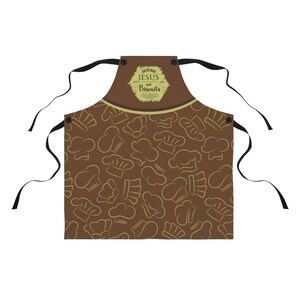 Serving Jesus and Biscuits Apron, Christian Apron, Cute Apron, Funny Chef Apron, Kitchen Gift, Chef Gift, Scripture Apron