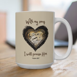 Music Scripture Mug, Heart Music Mug, Musician Gift Mug, Scripture Coffee Cup