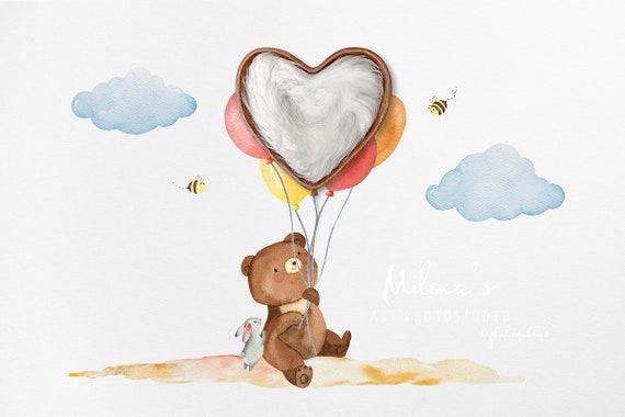 Telón de fondo digital, lindo osito con Fondo recién