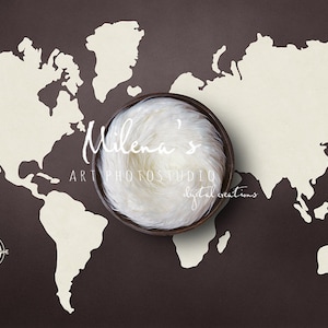 Digital backdrop, photo drop, photo prop, background for newborn- baby- photoshooting in JPEG. World map