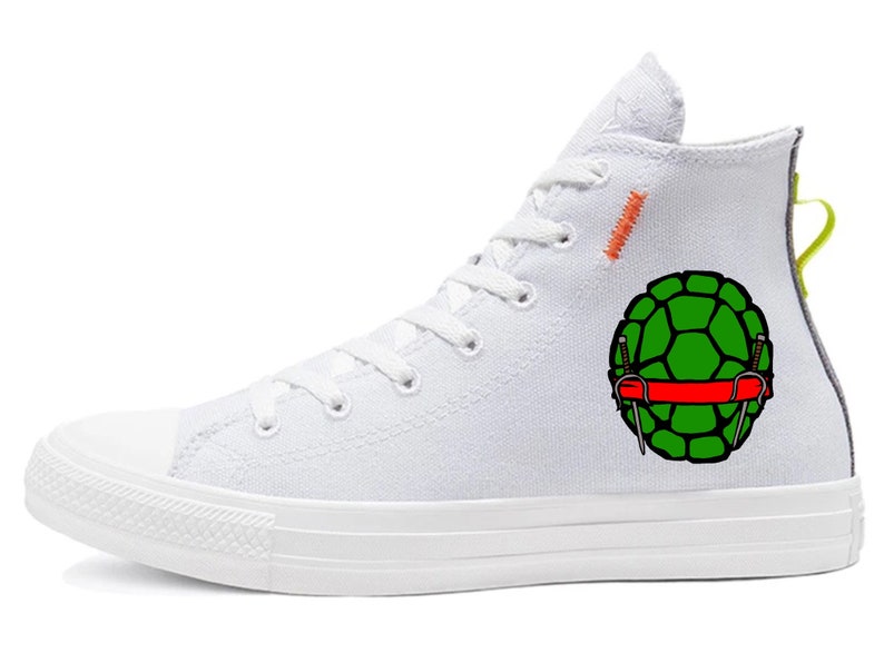 Custom Sneakers by Urban Dapperman: Kowabunga Teenage Mutant Ninja Turtles TMNT Hand-drawn hand painted exclusive design Converse All Stars image 3