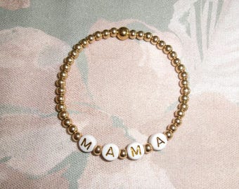 Personalisiertes Namensarmband mit 14K Gold Filled Perlen, Handgemachter Schmuck