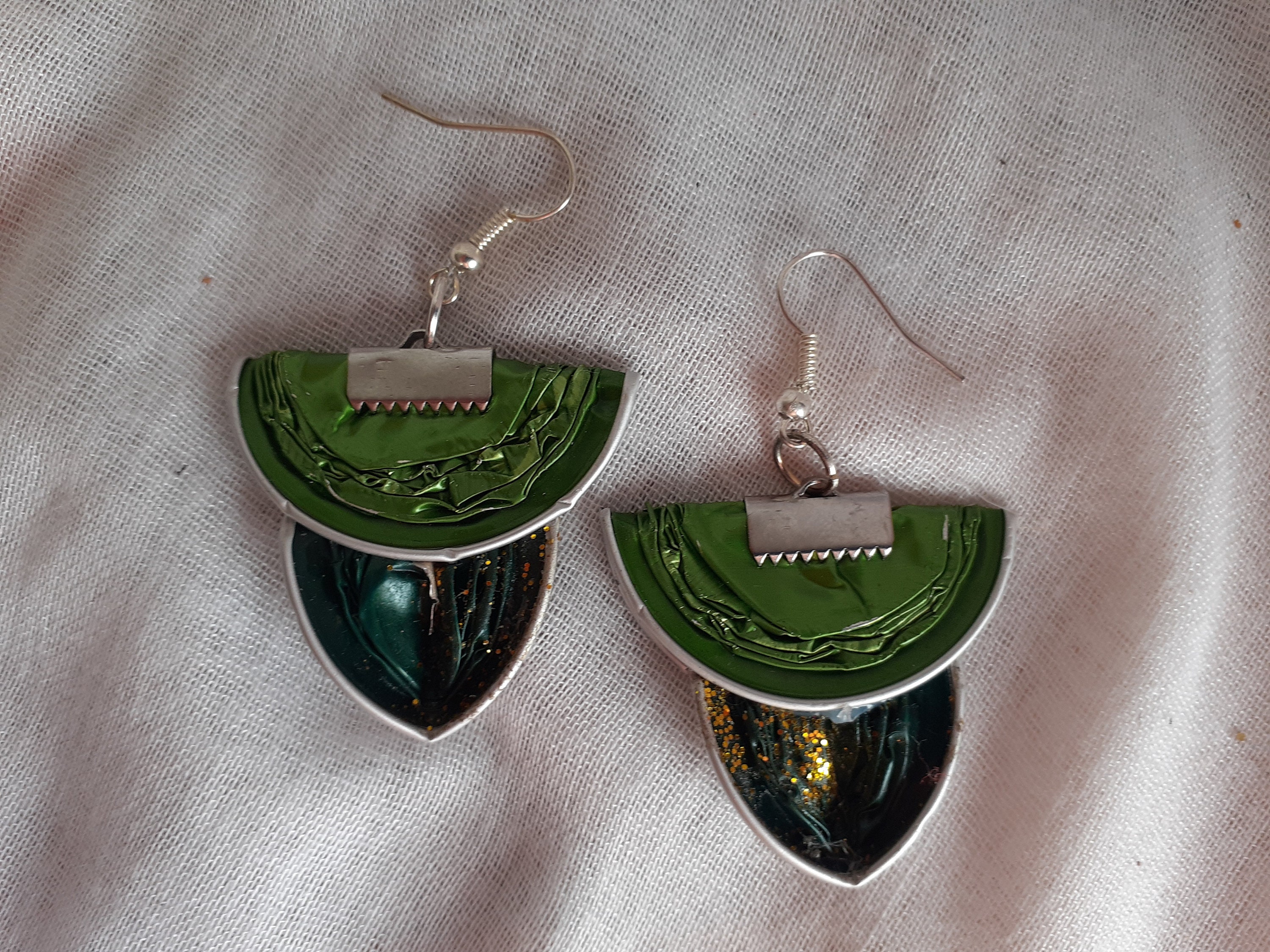 Beautiful and unique earrings, recycled from Nespresso capsules