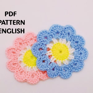 Crochet Pattern / Crochet Flower Coaster Pattern / PDF Pattern