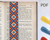 Cross Stitch Hat Band Idea, Turquoise South West, Modern Xstitch Chart, Beginners PDF Pattern, Contemporary Art Embroidery, Square Ornament