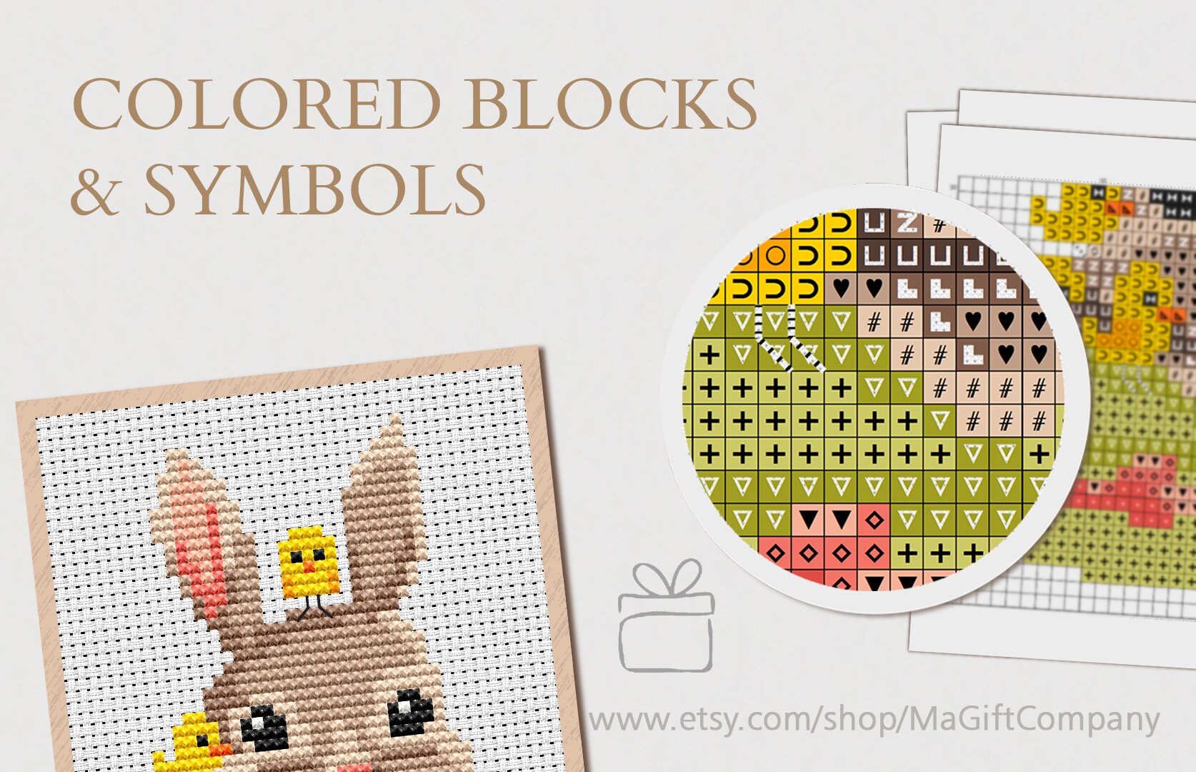 Cross Stitch Easter Design, Cute Rabbit Animal Embroidery, Spring ...