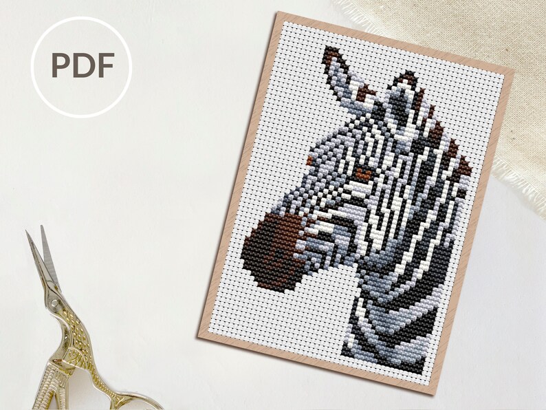 Zebra Cross Stitch PDF Common Grévy's Imperial Zebra Etsy