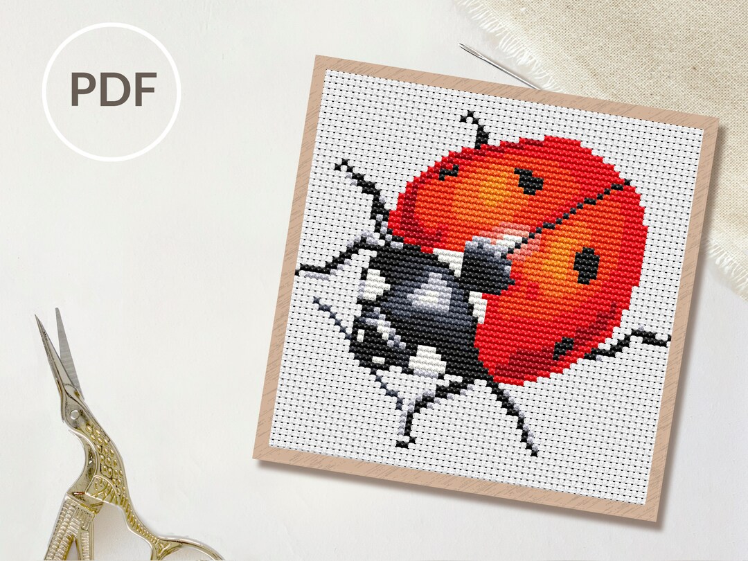 Ladybug Beetle Cross Stitch Pattern Ladybirds Beetles Etsy