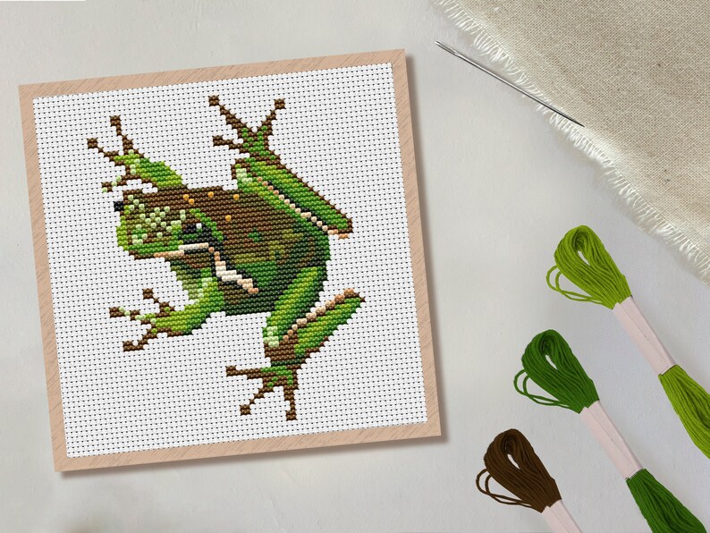 SET of 5 Frog Cross Stitch Patterns Amphibians Embroidery Etsy