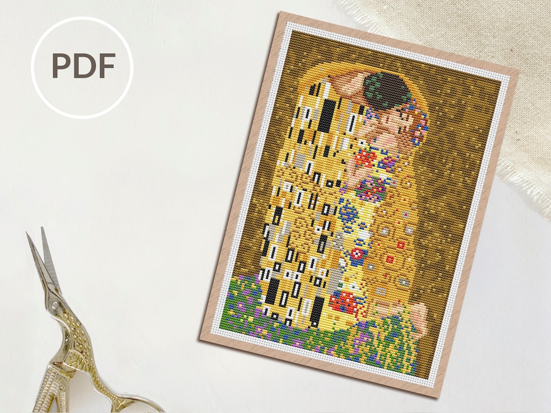 The Kiss Cross Stitch Pattern Gustav Klimt Cross Stitch Etsy