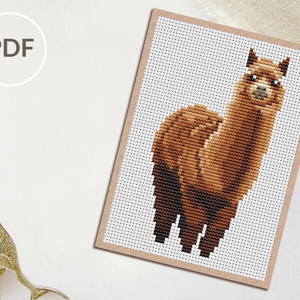 Alpaca Cross Alpaca Cross Stitch - Etsy