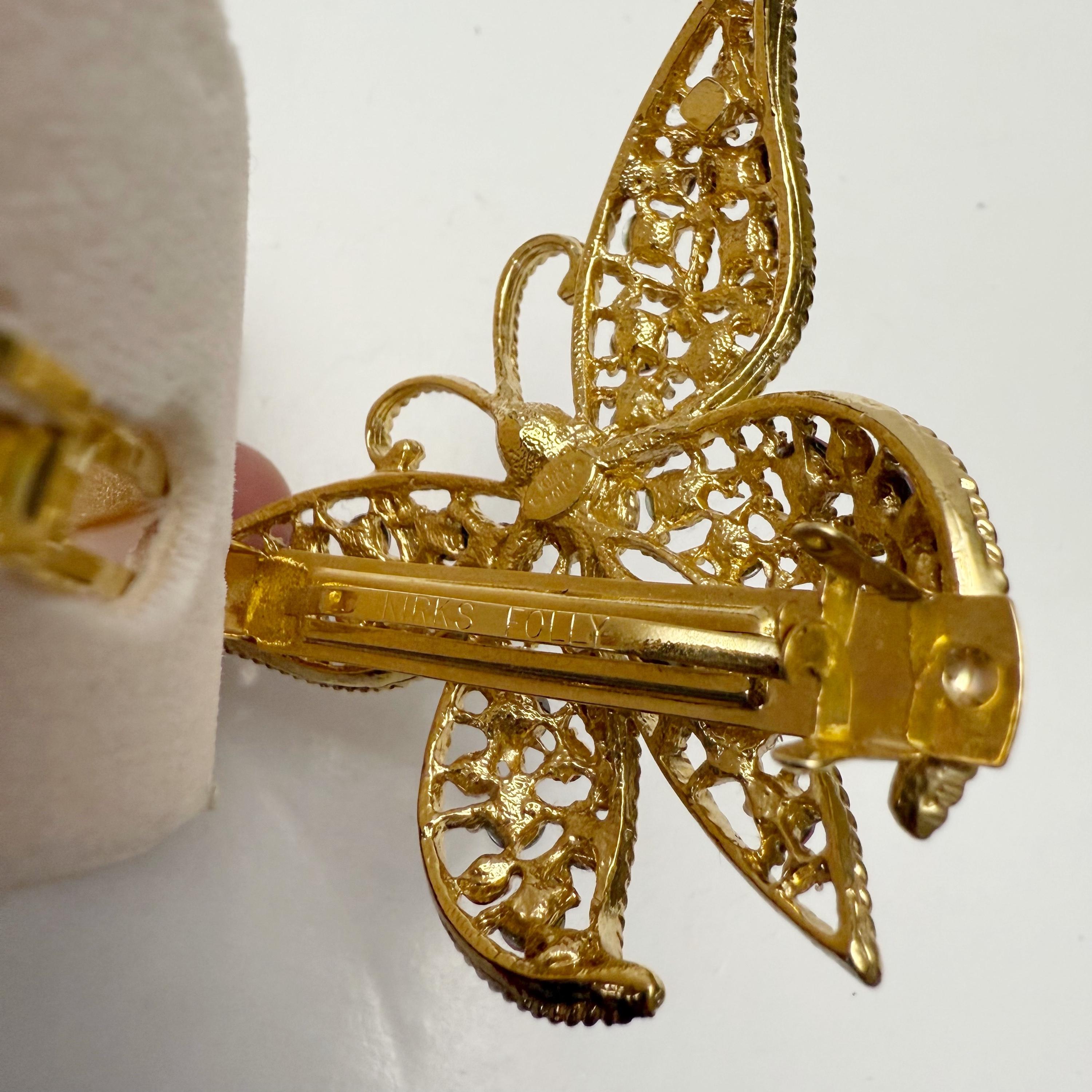 Vintage Kirks Folly AB Pink Crystal Rhinestone Butterfly  display picture 1
