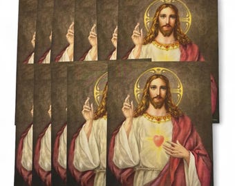 Vintage Sacred Heart of Jesus Catholic Art Print Lot of 11 Printed in USA