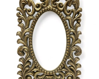 Vintage Victorian Style Ornate Gold Wall Hanging Picture Painting Oval Frame