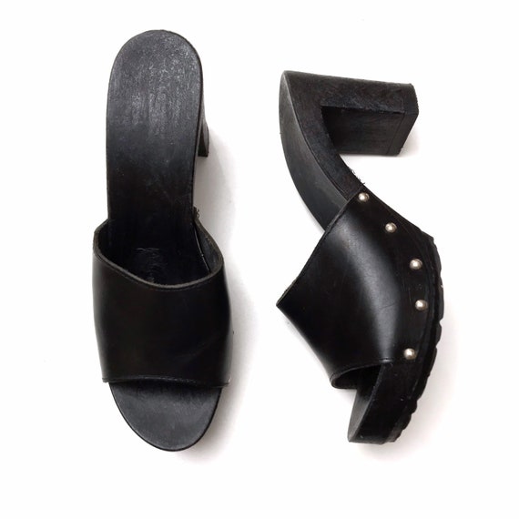Vintage 1980s Candies Demi Black Leather High Heel