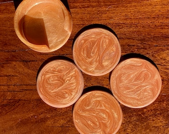 Resin Coasters, One of a Kind, 4 Coasters and Coaster Holder