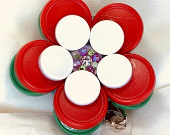 3D Nurse Badge Holder Made with Real Swarovski Crystals and Retractable Badge Reel (or Christmas Ornament W/ Hook)