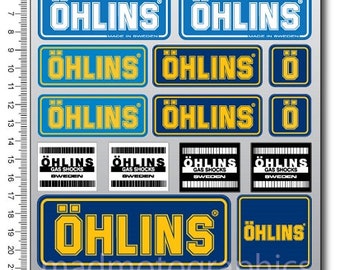 Set of stickers-Brembo-Akrapovic-Motul-Ohlins-Bridgestone-12 kit-blue SK-173