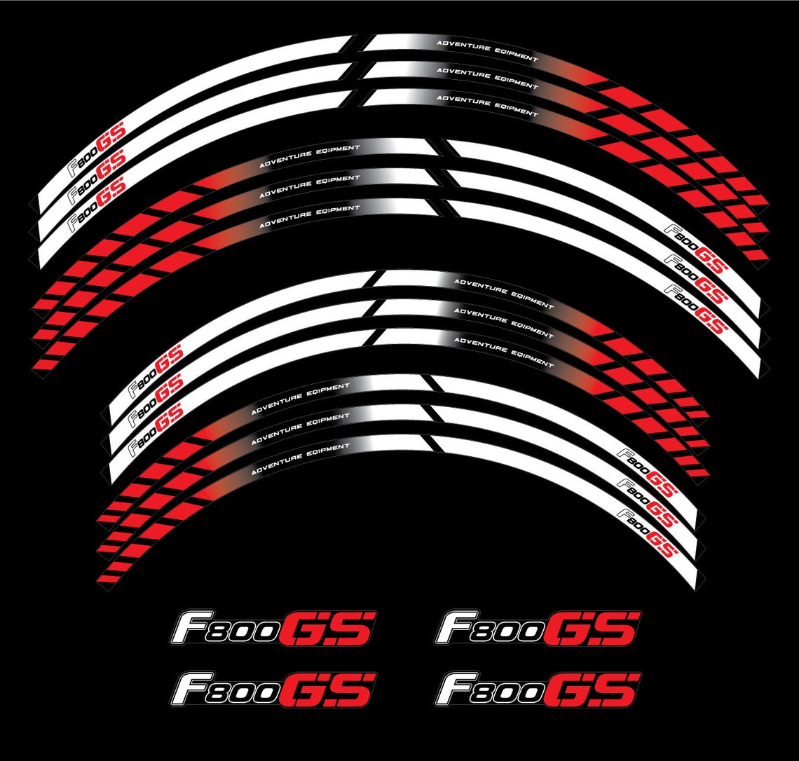 BMW f800GS motorcycle wheel stickers set decals rim stripes Etsy