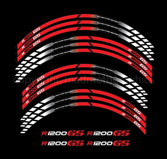 Rayas m bmw r1200gs motocicleta rueda pegatinas llantas pegatinas set 19/" 17/"//352