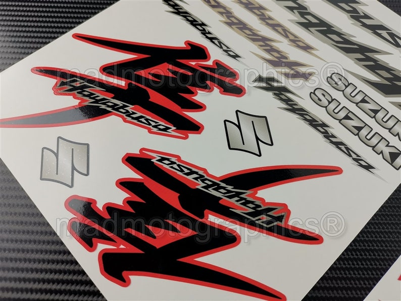 Suzuki GSX-R 1300 Hayabusa 2 parts sticker labels set fairing bike tank decals motorbike gsxr 1300 Laminated image