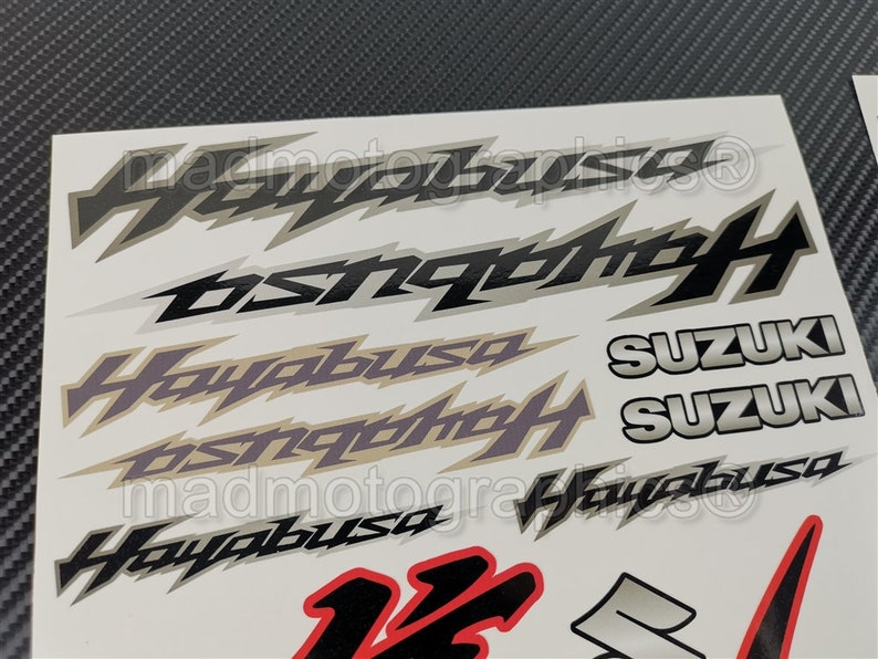 Suzuki GSX-R 1300 Hayabusa 2 parts sticker labels set fairing bike tank decals motorbike gsxr 1300 Laminated image