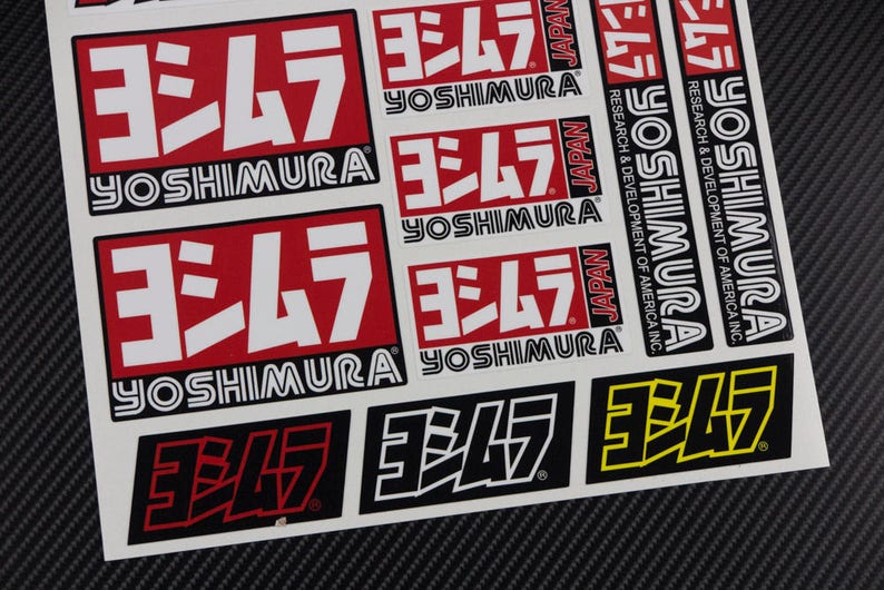 Yoshimura sponsor bike sticker labels fairing tank decals Honda Kawasaki Yamaha motorcycle Laminated image
