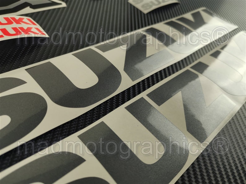 Suzuki GSX-R 600 750 1000 Fairing Motorcycle Stickers decals set graphics package for gsxr Fluorescent Neon Red image