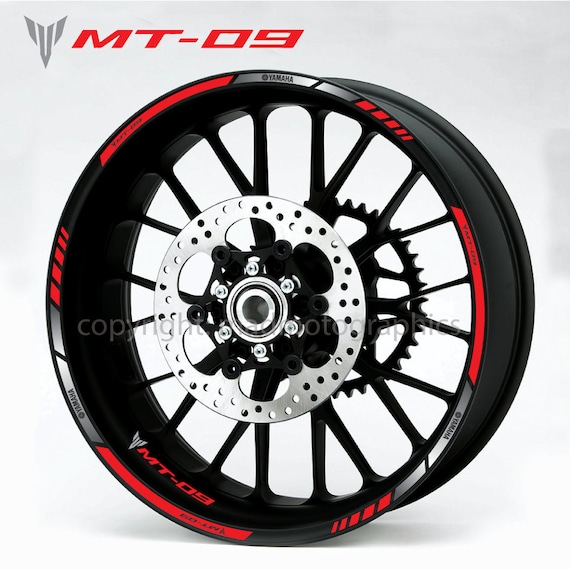 Yamaha MT10 wheel rim graphics black blue silver x 12 decals stickers