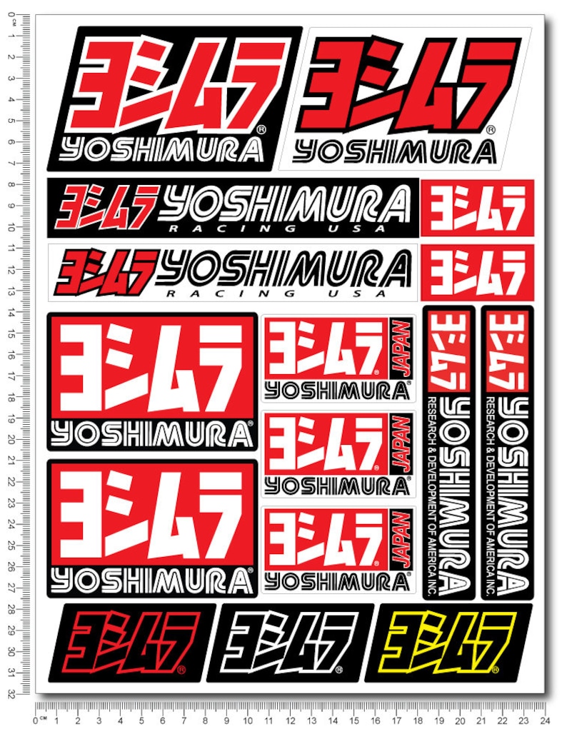 Yoshimura sponsor bike sticker labels fairing tank decals Honda Kawasaki Yamaha motorcycle Laminated item image