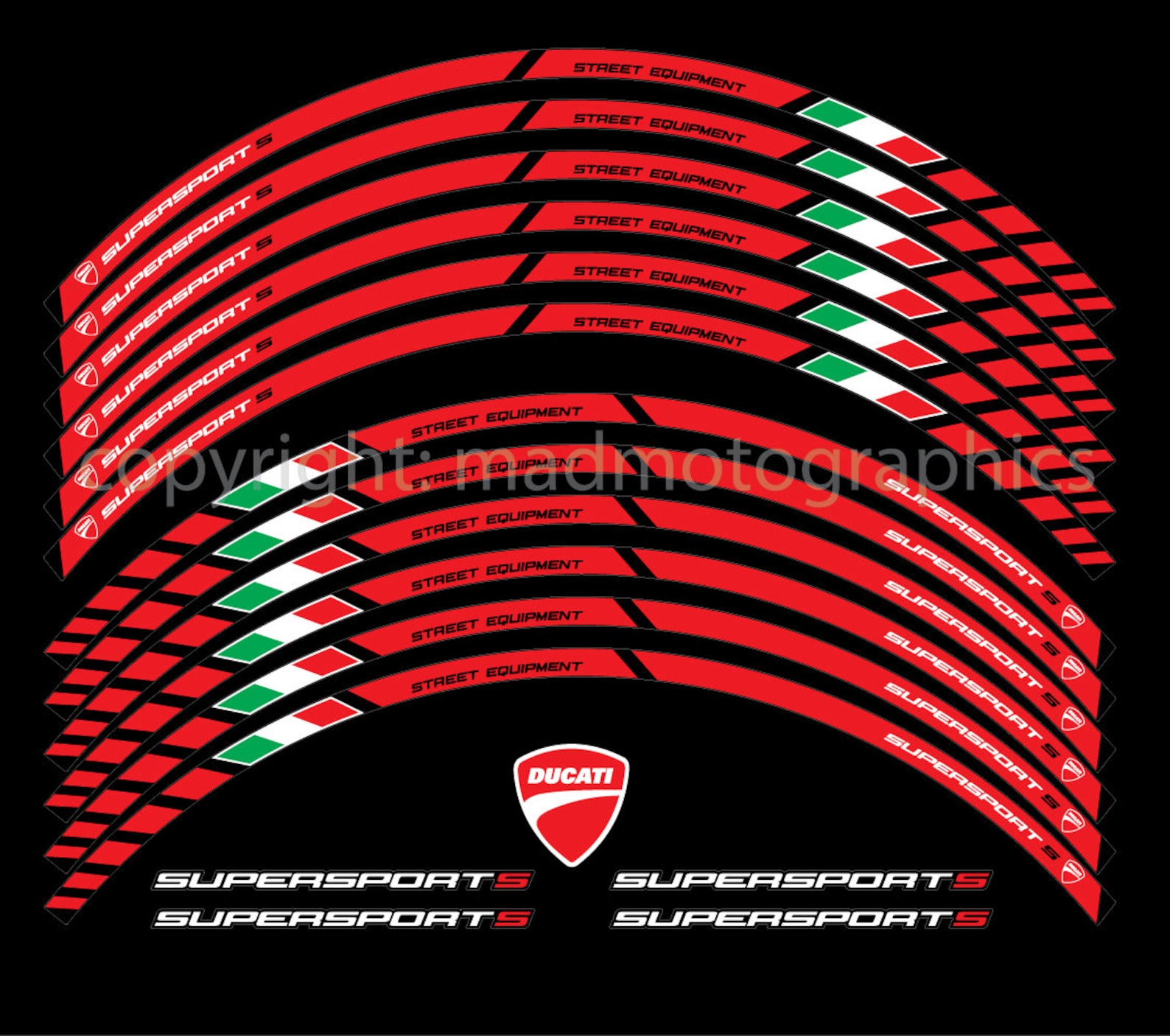 Ducati Supersport S motorcycle wheel stickers set decals rim Etsy