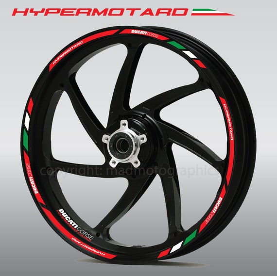 TIPO 1 SET adesivi cerchi ruote DUCATI HYPERMOTARD stickers wheels