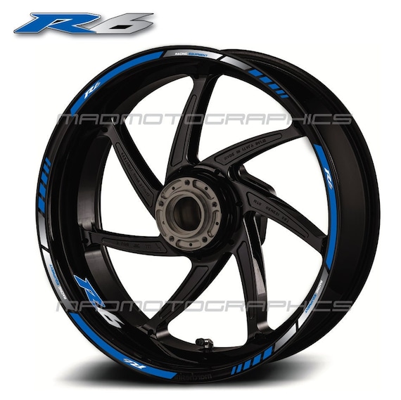 Yamaha YZF-R6 motorcycle wheel decals stickers rim stripes Laminated yzf r6 wht Yamaha YZF-R6 motorcycle wheel decals stickers rim stripes Laminated yzf r6 wht