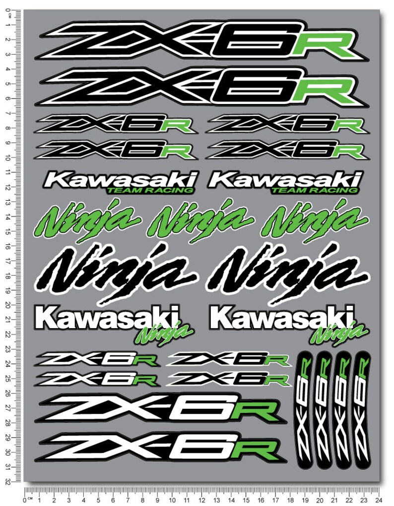 ZX6R Ninja motorcycle stickers fairing tank decals kawasaki Etsy