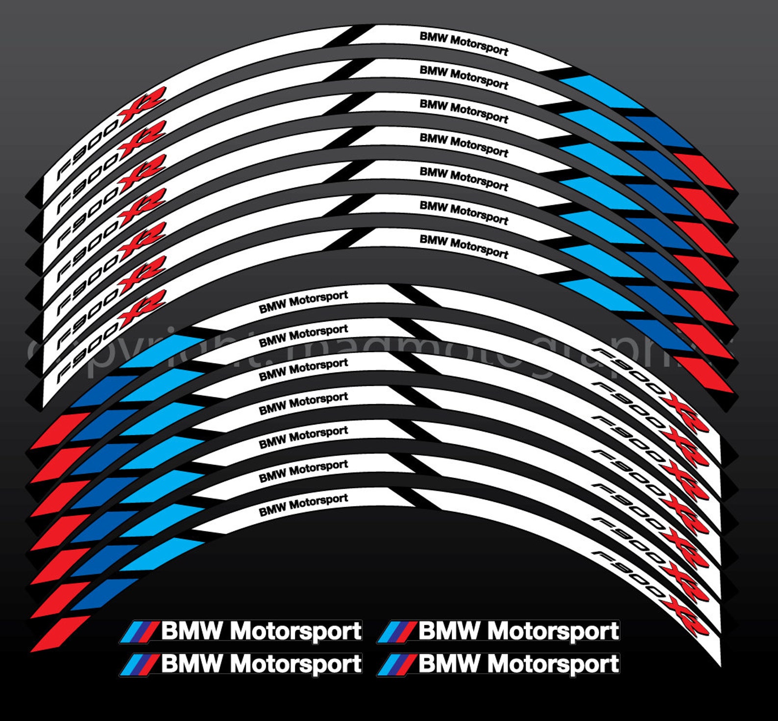 BMW F900XR motorcycle wheel stickers set decals rim stripes Etsy