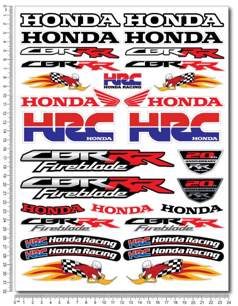 Honda Hrc Woody Racing Motorcycle Stickers Fairing Tank Decals Etsy