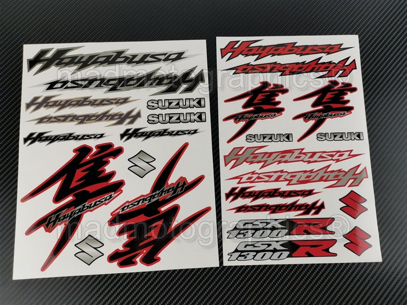 Suzuki GSX-R 1300 Hayabusa 2 parts sticker labels set fairing bike tank decals motorbike gsxr 1300 Laminated item image